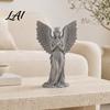 3D Printed Angel Statue Crown Figurine Vintage Guardian Angle Statue Shape Ornament Artistic Winged Women Sculpture for Home Tabletop Decoration