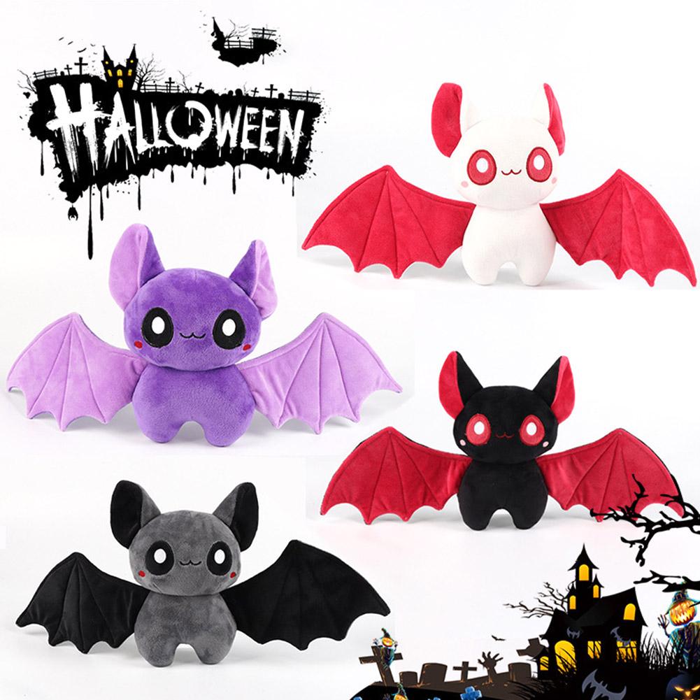 Halloween Plush Toys Funny Lovely Black Red Animal Bat Wings Plush Toys Cute Cartoon Model Doll Ornament Festival Gifts