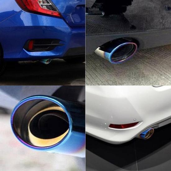 Exhaust Pipe Rear Tip Car Tail Throat Stainless Muffler Steel Round 1.4" To 2.5"