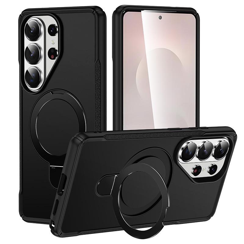 Samsung S26 Ultra & S25 Edge Skin-Feel Phone Case with Magnetic Bracket, Drop-Proof & Wear-Resistant S23 Ultra