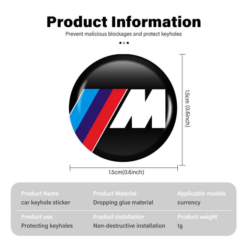 Wzcr7 For BMW Car Door Keyhole Sticker Auto Lock Decoration Protection Decal Auto Door Accessories 1 3 5 7 Series M F01 F20 F10 F13