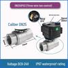 Stainless Steel Mini Electric Two-Way Ball Valve with Sight Glass, Manual-Automatic Integration, Waterproof, Threaded, DC Compatible