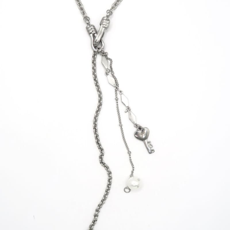 821WEBSERVICE love lock tie necklace