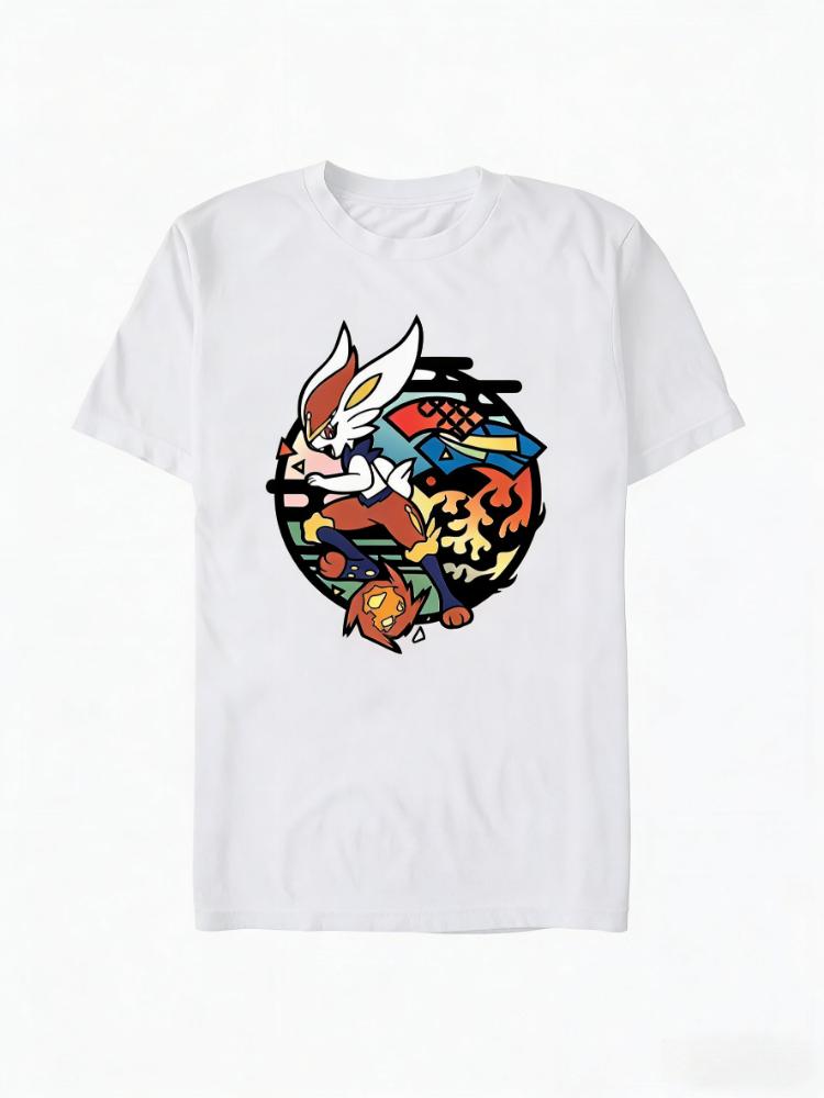 New Pokemon Cinderace Graphic Print Fashion High Quality Unisexs Short Sleeve ParentChild Loose Comfortable TShirt