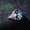 Originální prsten Rainbow Fire Mystic Topaz 925 Stříbrný prsten Jemný šperk pro ženy, dámy, dívky