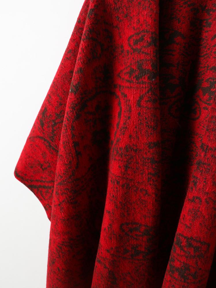 Winter Women Scarf Layers Poncho Elegant Lady Men Retro Print Tassel Wraps Shawl Warm Scarve Capa Para Mujer Pashmina Cloak New