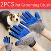 A Pair of Cat and Dog Petting Gloves, Pet Cleaning and Hair-removing Brushes, and Pet Massage and Bathing Gloves