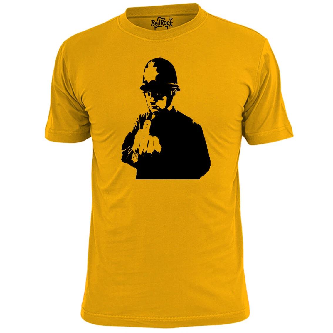 Mens Banksy Rude Policeman Copper Graffiti Art T shirt 3XL