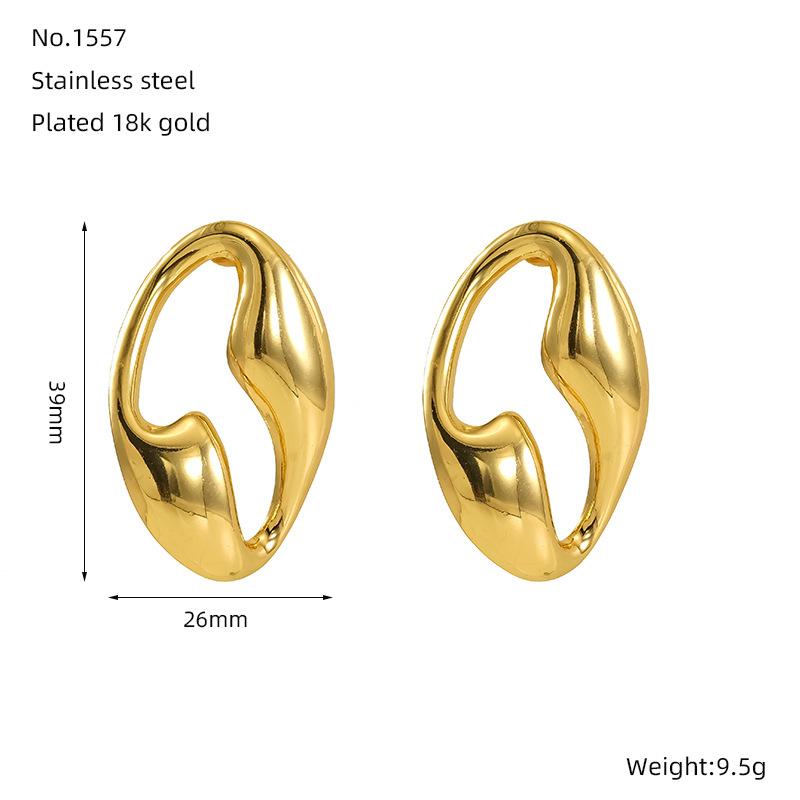 

Fengxin серьги-гвоздики из нержавеющей стали нерегулярной формы в стиле ретро, модные женские универсальные геометрические серьги золотой