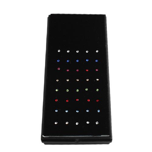 40 STK/Sets Neuer Punk Vintage Strass-Nasenring Männer Frauen Damen Piercing Nasenstecker Pin Silberfarbe Körperschmuck