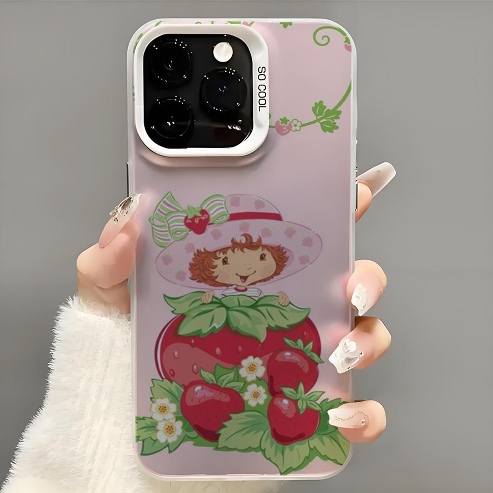 Girl Pink Strawberry S-Shortcake Phone Case  Phone Case For iPhone 14 16 15 11 12 13 Pro Max Mini Plus Shockproof Cover