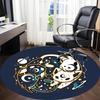 1pc Galaxy Cat Pals Office Round Area Rug, Indoor Mat Suitable For Office, Under Office Chairs Bedroom Living Room Home Decor, Room Deco 049