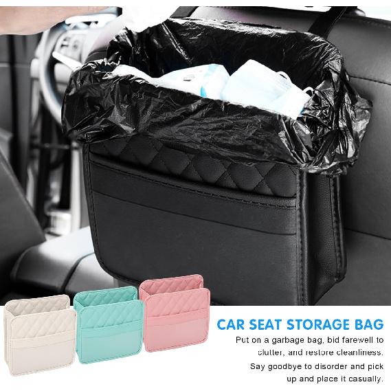 Mandark Car Seat Back Organizer, PU Leather Vehicle Backseat Hanging Storage Pocket, Multipurpose Auto Travel Essentials Accessories For Kids &