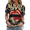 Summer Women's Casual Fashion Creative Casual Daily T-shirt Loose Casual T-shirt 3D Digital Color Printed T-shirt