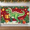 Party Backdrop Colorful Ornaments Celebration Banner Dinosaur Banner Pine Tree Decor Photo Prop For Indoor Decoration