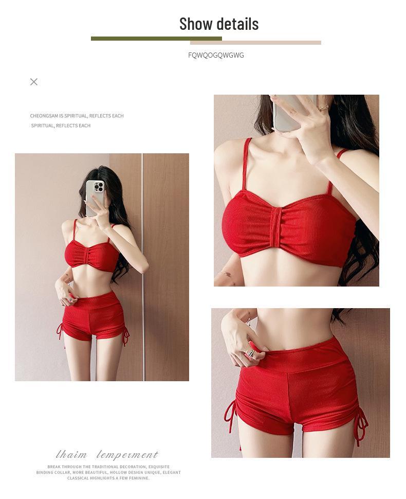 Korean Style Bow Bikini Cover-Up Set for Women – Sun Protection Swimwear