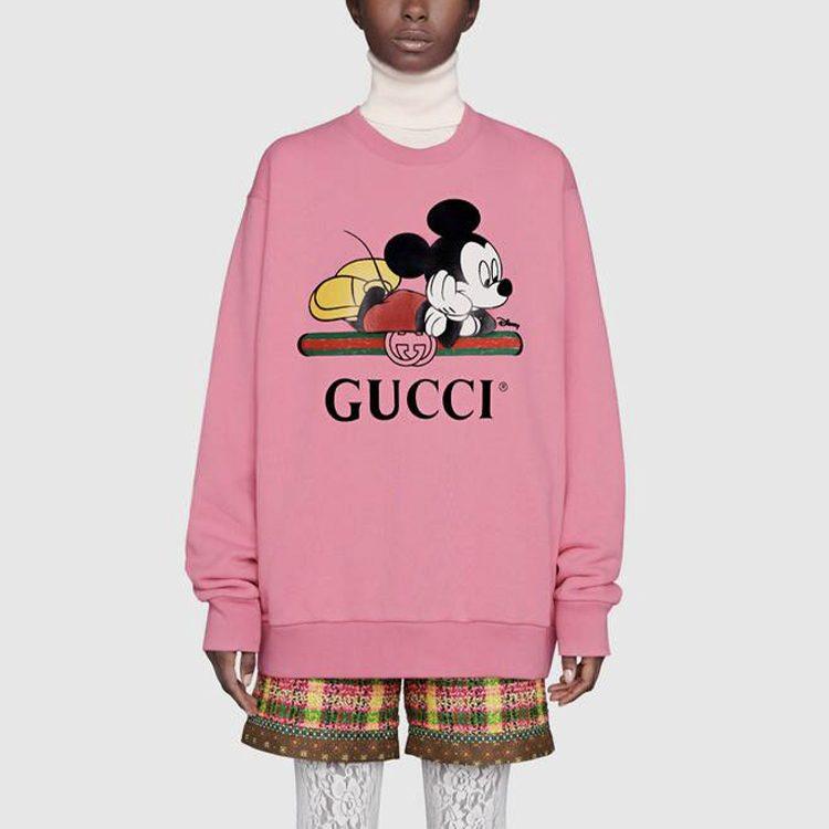 Gucci X Disney Sweatshirts Women's Pink Crew Neck Moderate Regular 469250-XJB8C-5412