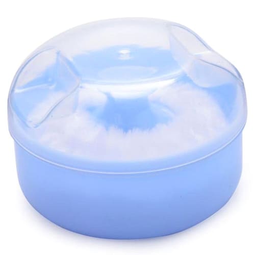 

Vaorwne Baby Soft Face Makeup Powder Puff Sponge Box Case Container (Blue)
