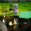 Solar-Katzen-Gartenstatue mit Laterne, wasserdichtes Harz, niedliche Kätzchenfigur, Außenhof-Kunst, dekorativer Weg, Landschafts-Nachtlicht-Ornament