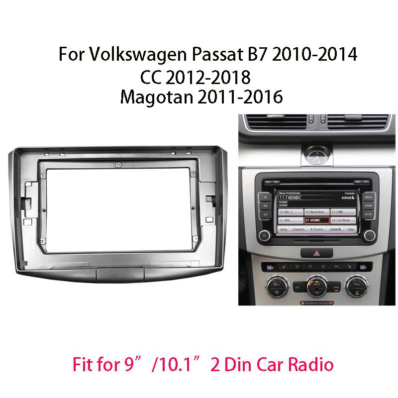 2 Din Big Screen Car Radio Fascia For Volkswagen Passat B7 CC 2010-2018 Auto Stereo Dash Panel Mounting 9/10.1 inch Frame Kit