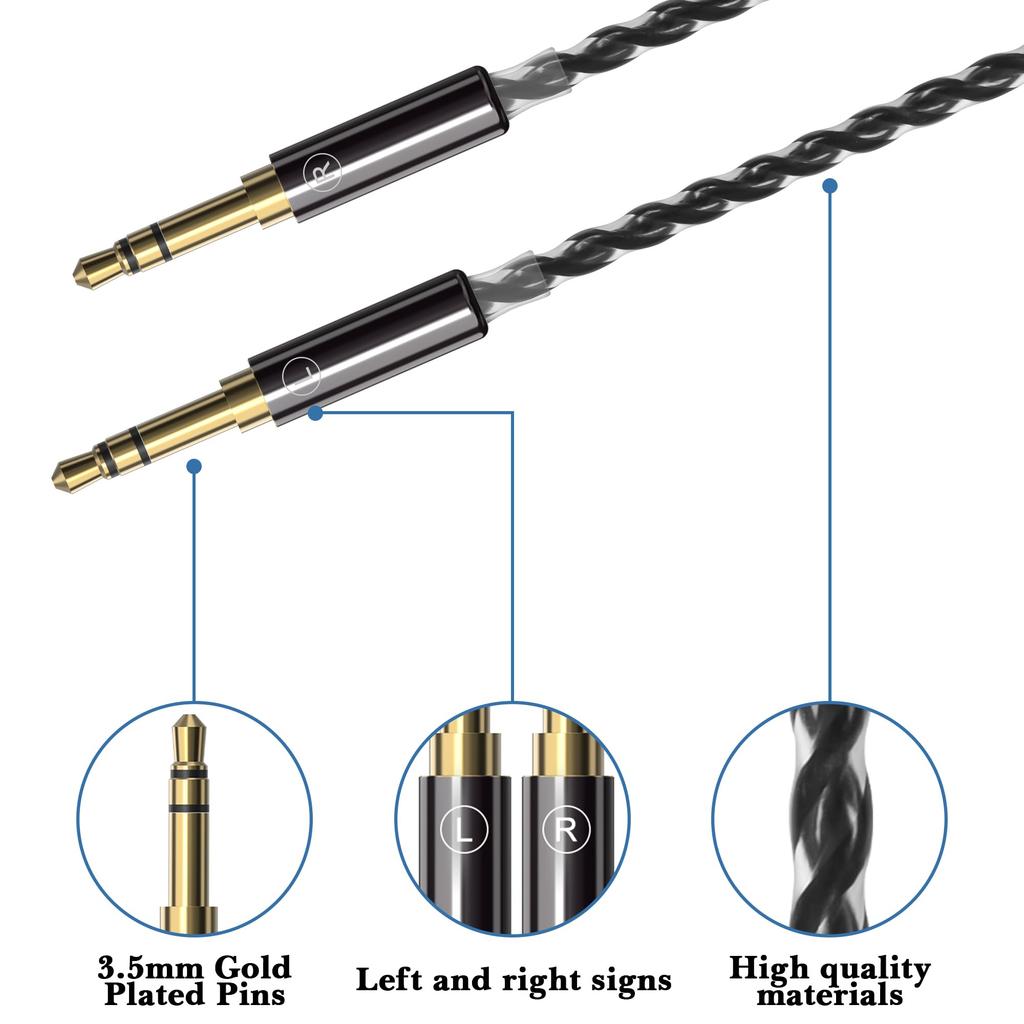 Linkidea Upgrade 6N Audio Cable for HIFIMAN Edition and DENONs XLR to Dual Male Replacement Headphone Cord XS, SUNDARA, Arya, HE400SE, Ananda,