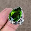 Peridot Genstone Handmade 925 Sterling Silver Jewelry Ring Size 9 KKG-487