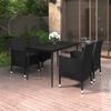 Vidaxl 5-Cz. Set di Mobili da Giardino con Cuscini, Rattan PE e Vetro