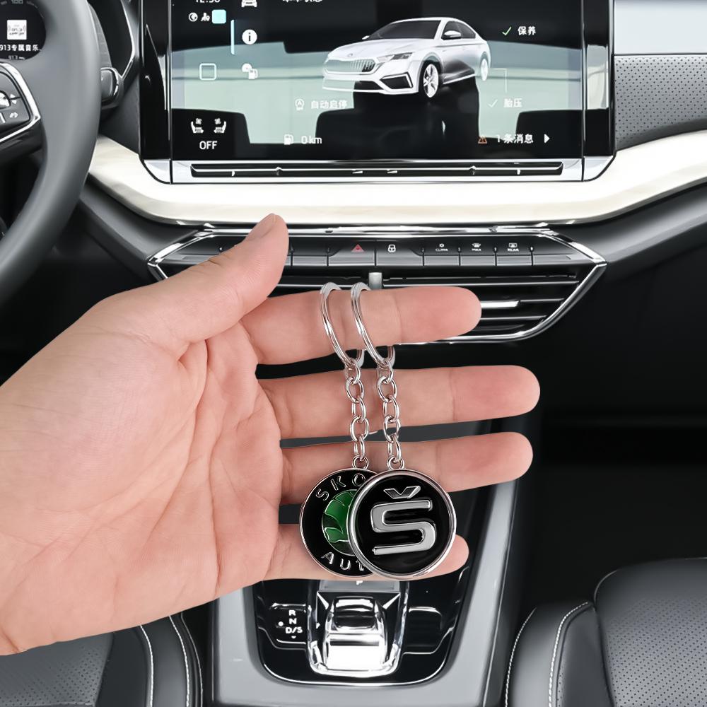3D Metal Car Badge Key Ring Keyring Kechain Decoration For Skoda S Rapid Octavia Kodiaq Karoq KAMIQ Fabia Superb VRS Yeti Scala ulvc23