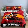 Red Themed Cowboy with Gun Bedding Set (1 Duvet Cover, 2 Pillowcases, Duvet Not Included) Sofas