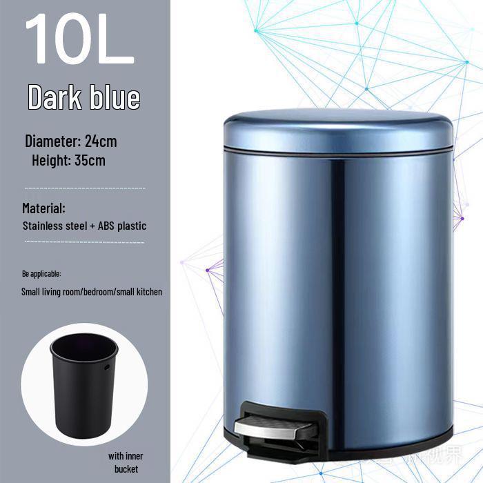 Luxury Silent Stainless Steel Pedal Trash Can with Lid - Large Capacity for Kitchen, Living Room, Bedroom