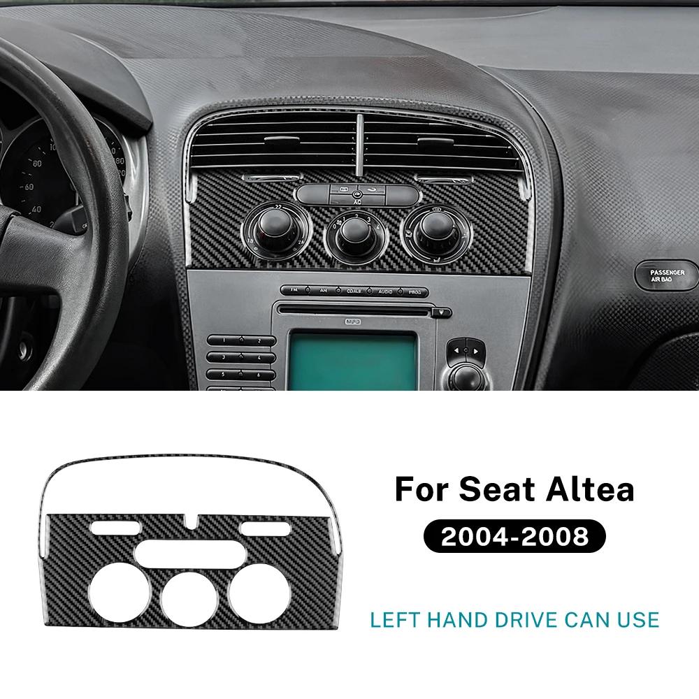 Echte Zachte Koolstofvezel Sticker LHD Auto Centrale Luchtuitlaatpaneel Voor Seat Altea 2004 2005 2006 2007 2008 Interieur Accessoires