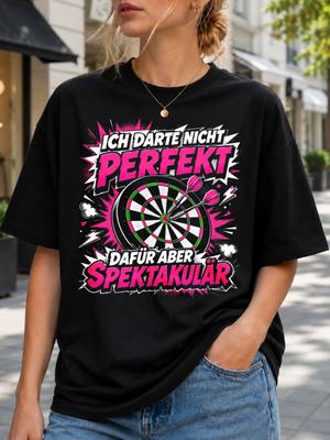 I Don't Give Perfect For It But Spectacular Comic Darts Graphic With Lightning Bursts Smoke Unisex All T-Shirt