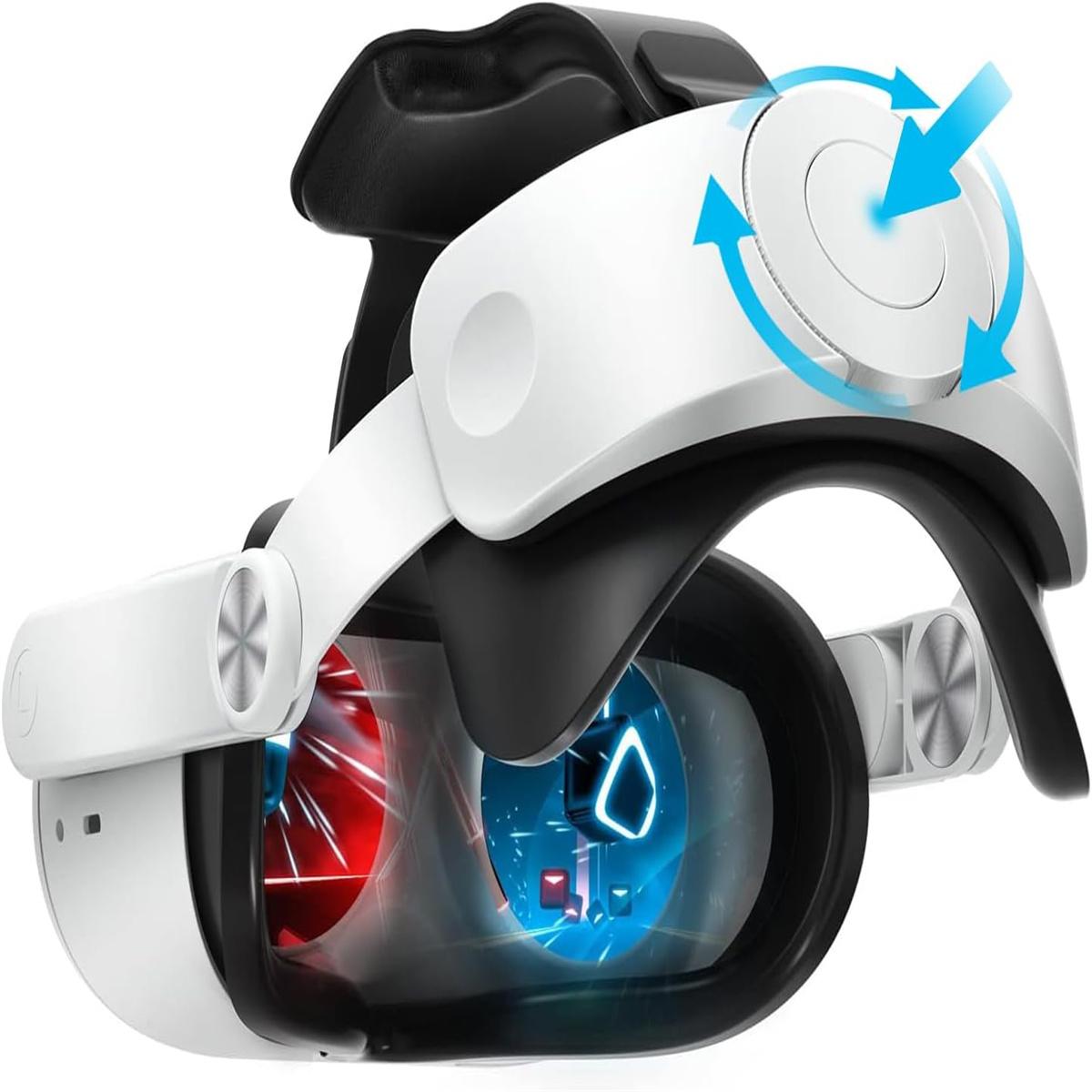 

Модернизированный ремешок на голову для Oculus/MetaQuest 2, регулируемый сменный ремешок Elite 3-в-1 с губчатой ​​подушечкой из полиуретана, удобные аксессуары VR