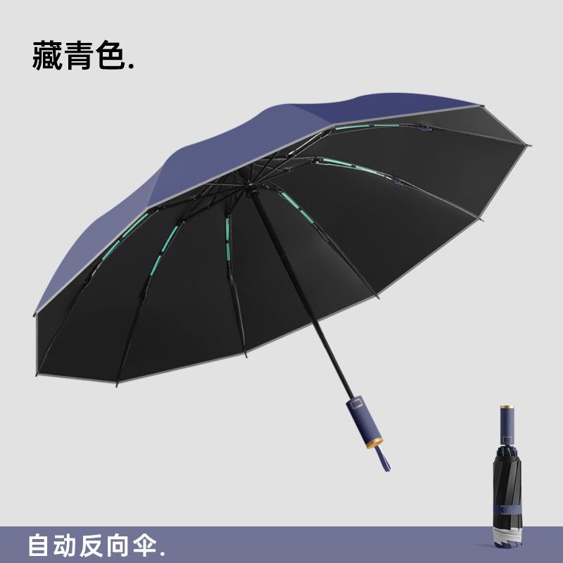 Automatischer Schirm Umgekehrter Sonnenschirm Damen Sonnenschutzschirm Regen und Sonne Retro Groß UV-Schutz Herren Sonnenschirm