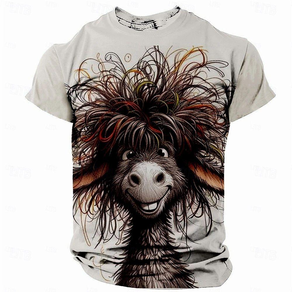 Funny Men's T Shirt Animal Chicken Print Summer Casual Short Sleeve Tee Street Fashion O-Neck Pullover Men's Oversized Clothing