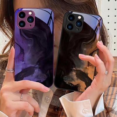 Geometric Gradient For IPhone 16 Pro Max 15 Pro 14 13 12 Mini 11 XS Max XR 7 8 Plu SE 2022 Tempered Glass Phone Case