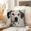 1pc Dalmatian Dog Face Decorative Pillow Cover, 45.72cm X 45.72cm, Soft Plush Polyester, Black & White Spotted Design, Zipper Closure, Machine Washabl