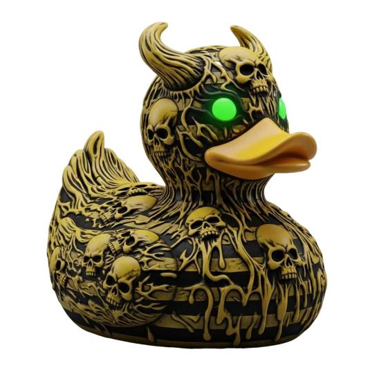 Devil Skull Duck Figurine Gothic Punk Halloween Duck Ornament Resin Demon Duck