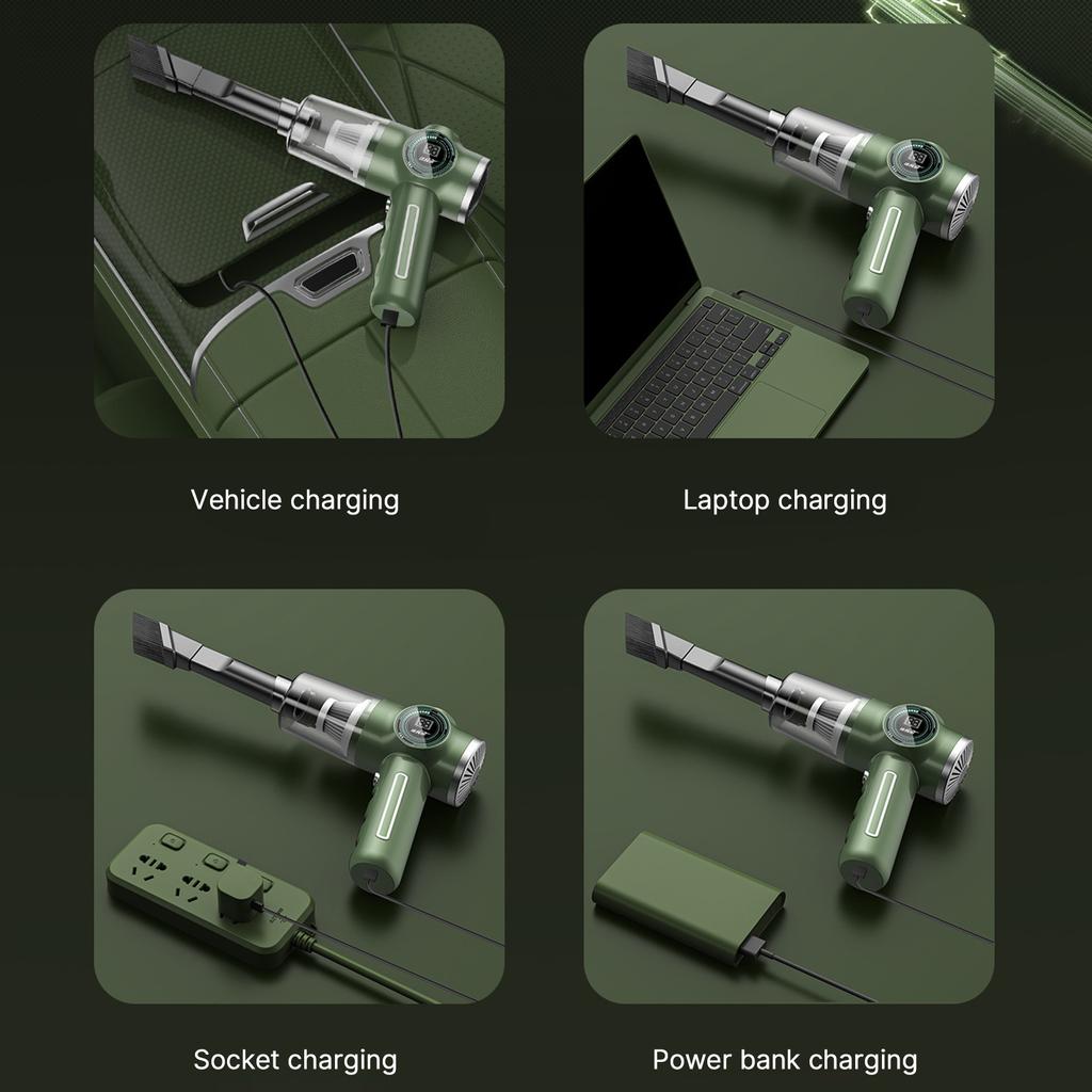Portable Vacuum Cleaner for Home Car with Flat and Brush Nozzle Battery Display Dightal Screen