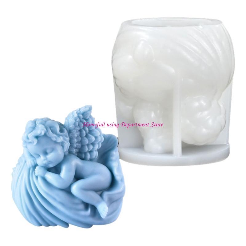 Geflügelter Baby-Statue Silikonform für Kerzen- und Seifenherstellung Silikonformen für handgemachtes Valentinstagsgeschenk