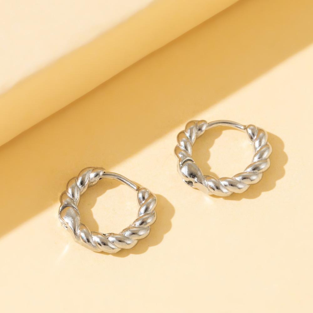 Creative Geometric Alloy Earrings Trendy And Versatile Hoop Design