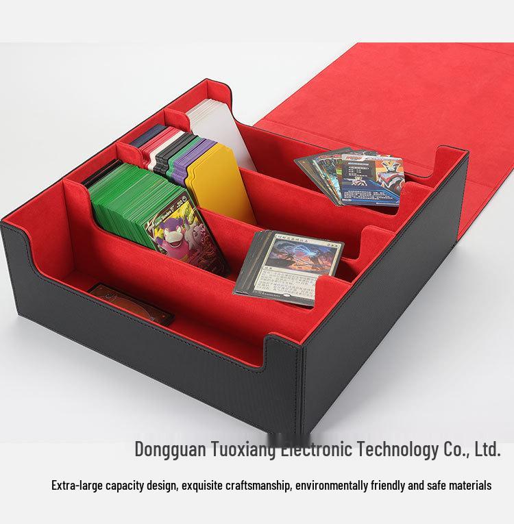 Four-Row PU Leather Pickup Box for 3000+ Yu-Gi-Oh! MTG TCG Cards