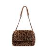 Urban Minimalist Leopard Print Pattern Plush Tote Square Bag For Daily Use