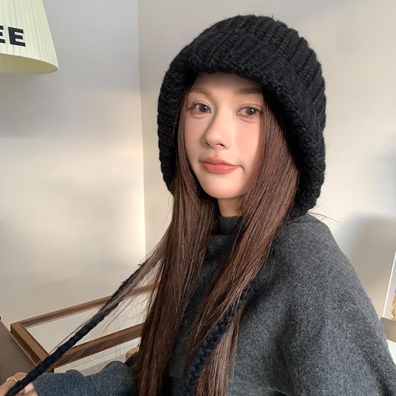 Vintage Fair Island Hat Women'S Windproof And Cold-Proof Wool Hat Warm Ear Protector Lei Feng Hat Show Face Small Knitted Hat