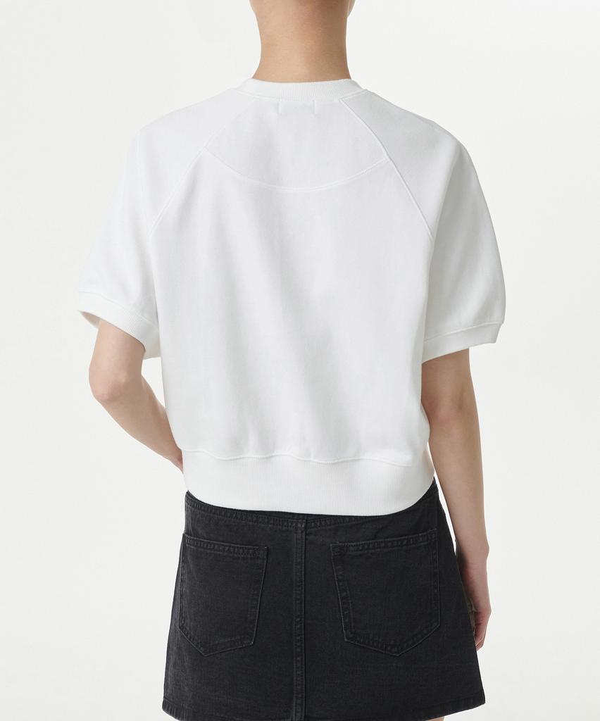 MUSINSA STANDARD WOMAN Women'S Double Knit Short Sleeve Sweatshirt [White]