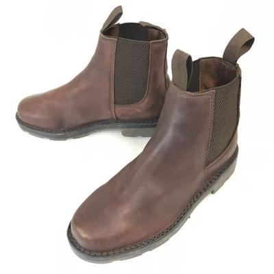 Francia OSLO Botas de Cuero Pesado con Elásticos Laterales 40 25.0 Marrón Tacón Mínimo Desgaste(USADO)