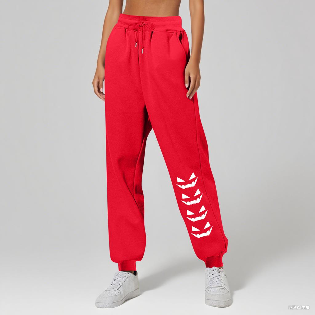 Ladies' Printed Unisex Casual Pocket Drawstring  Pants