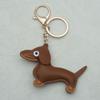 In-Stock Dachshund Cartoon Pendant Leather Dog Bag Charm Phone Case Accessory Creative Car Charm