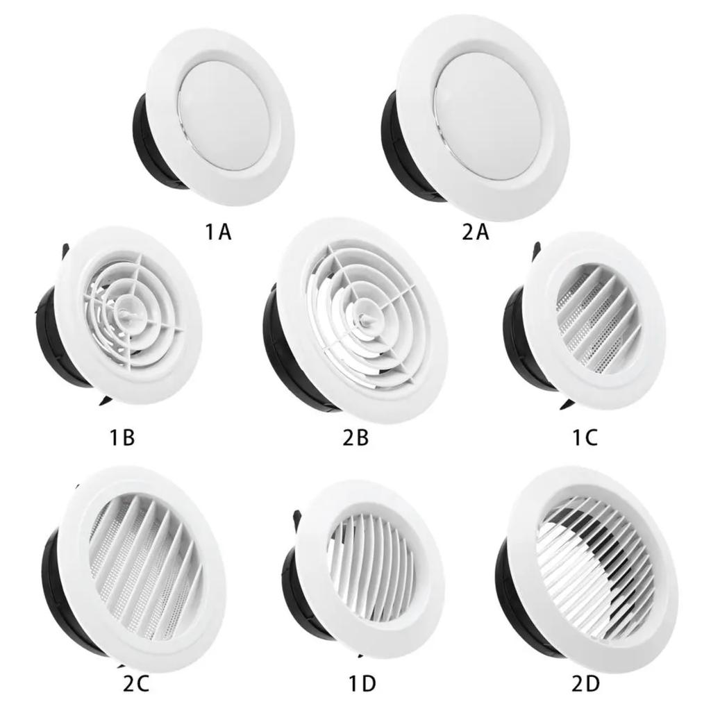 Adjustable Air Ventilation Cover Round Ducting Ceiling Wall Hole Abs Air Vent Grille Louver Kitchen Bath Air Outlet Fresh System