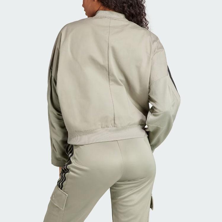 Adidas Tiro Material Mix Track Jacket With Stand-Up Collar And Long Sleeves Women Jacket Pebble-Grey IS4578